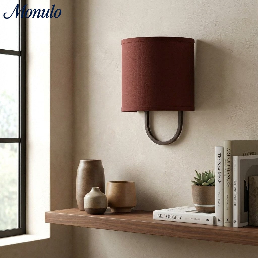 Wall Lamp Fabric Shade | Modern Bedroom Wall Lighting for Cozy Ambiance - Lamylie