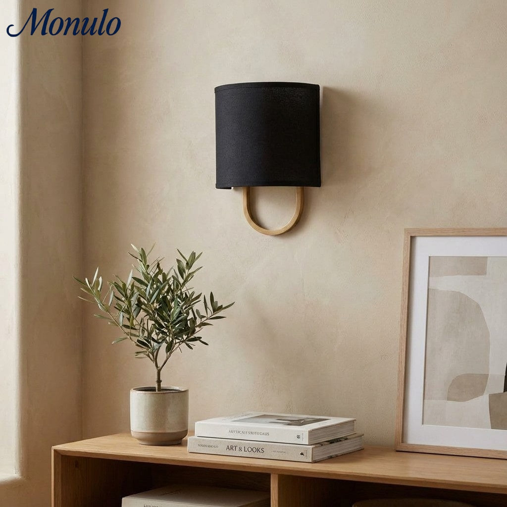 Wall Lamp Fabric Shade | Modern Bedroom Wall Lighting for Cozy Ambiance - Lamylie