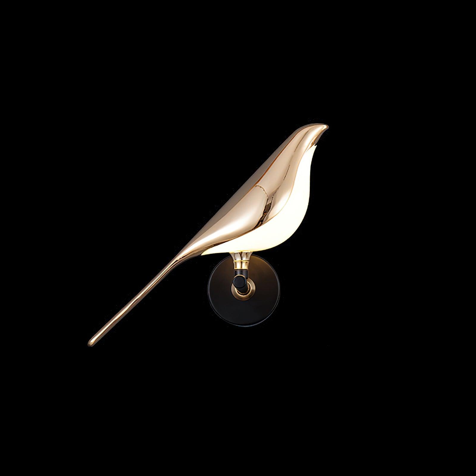Wall Lamp with Bird Motif and Adjustable Lamp Arms | Black & Rose Gold Design 1 or 2 Light Points Magnetic Bird Modern Decorative Lighting - Lamylie