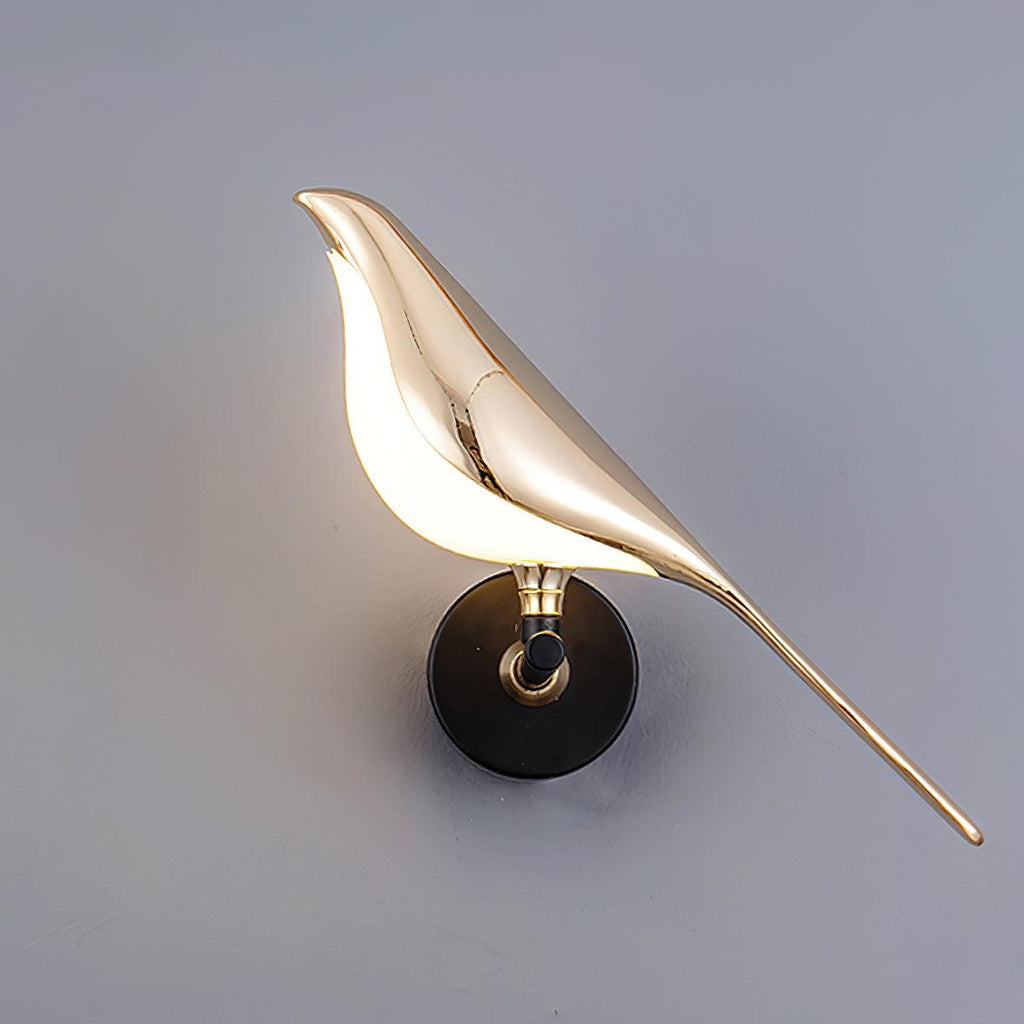 Wall Lamp with Bird Motif and Adjustable Lamp Arms | Black & Rose Gold Design 1 or 2 Light Points Magnetic Bird Modern Decorative Lighting - Lamylie