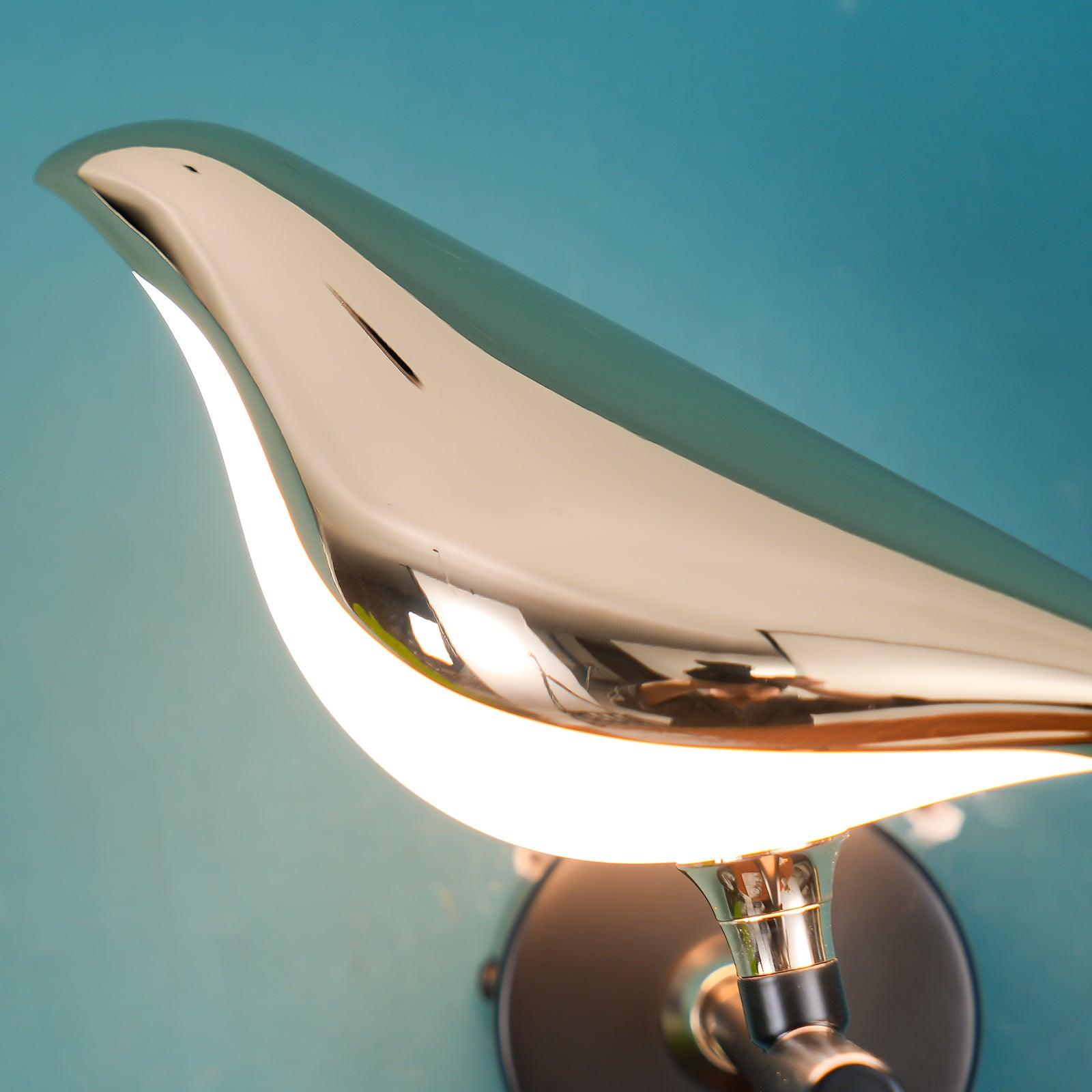 Wall Lamp with Bird Motif and Adjustable Lamp Arms | Black & Rose Gold Design 1 or 2 Light Points Magnetic Bird Modern Decorative Lighting - Lamylie