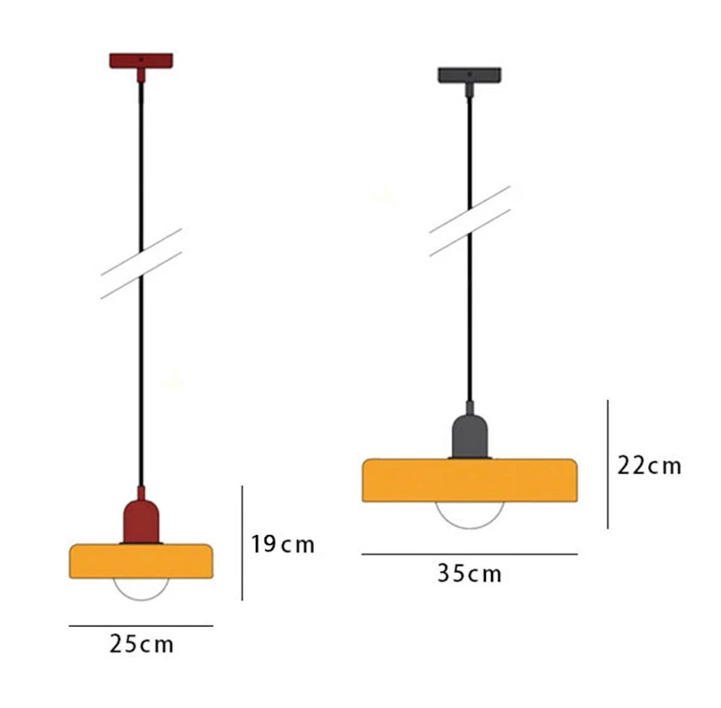 Glass Pendant Lamp Modern 19-35cm Scandinavian Design with Frosted Glass - Lamylie