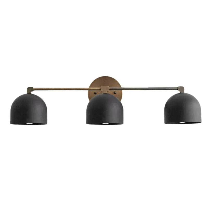 Lampada da parete in metallo con paralume sferico | Lampada dall’atmosfera scandinava per bagno, camera da letto e soggiorno | Illuminazione da parete moderna nera, oro e ottone - Lamylie
