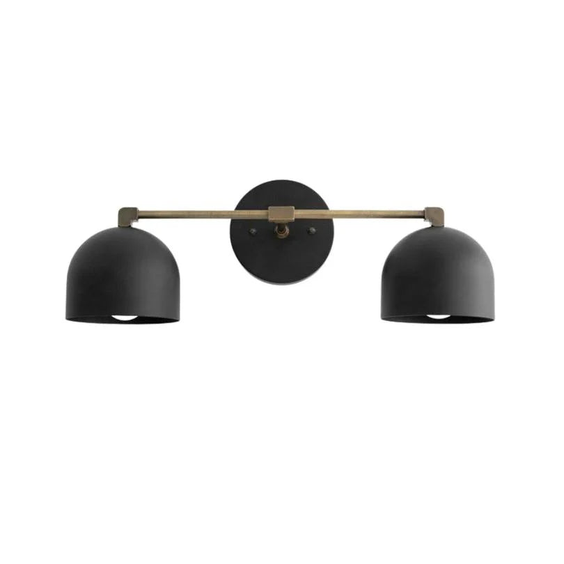 Lampada da parete in metallo con paralume sferico | Lampada dall’atmosfera scandinava per bagno, camera da letto e soggiorno | Illuminazione da parete moderna nera, oro e ottone - Lamylie