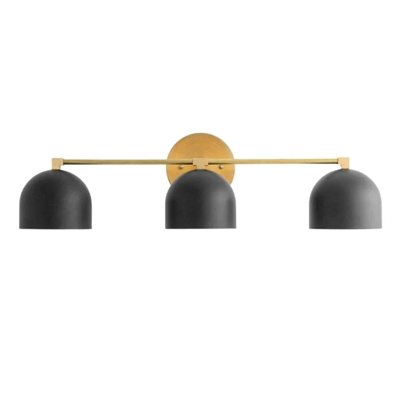 Lampada da parete in metallo con paralume sferico | Lampada dall’atmosfera scandinava per bagno, camera da letto e soggiorno | Illuminazione da parete moderna nera, oro e ottone - Lamylie