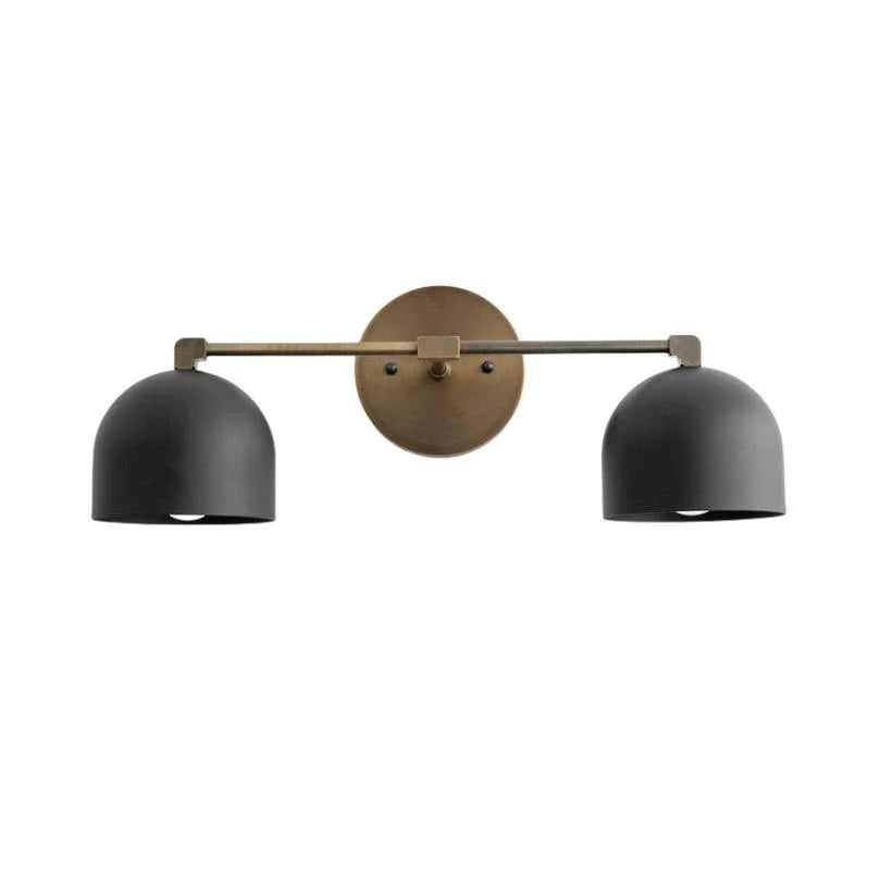 Lampada da parete in metallo con paralume sferico | Lampada dall’atmosfera scandinava per bagno, camera da letto e soggiorno | Illuminazione da parete moderna nera, oro e ottone - Lamylie