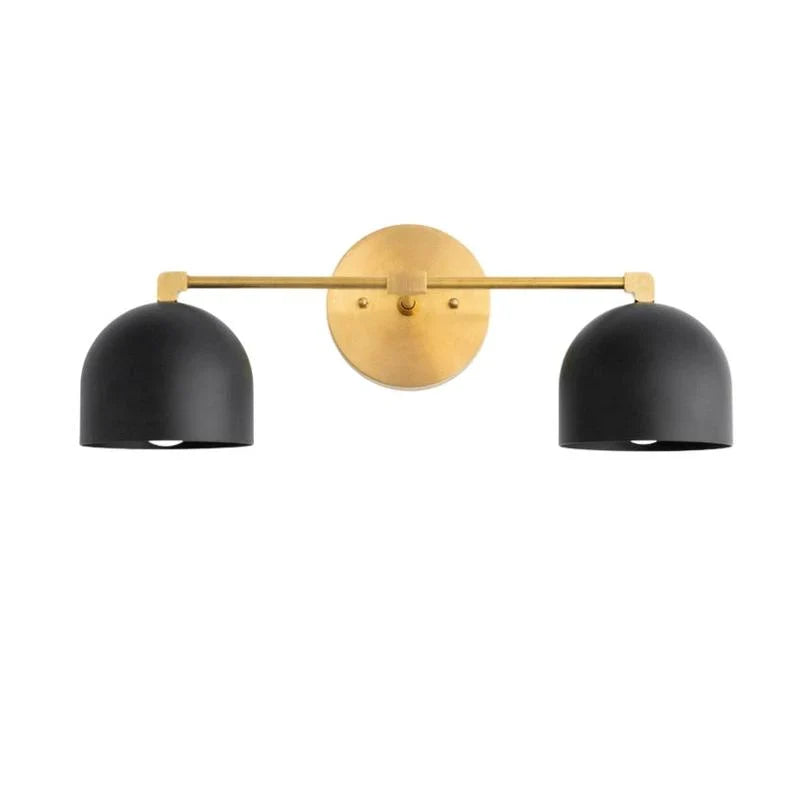 Lampada da parete in metallo con paralume sferico | Lampada dall’atmosfera scandinava per bagno, camera da letto e soggiorno | Illuminazione da parete moderna nera, oro e ottone - Lamylie