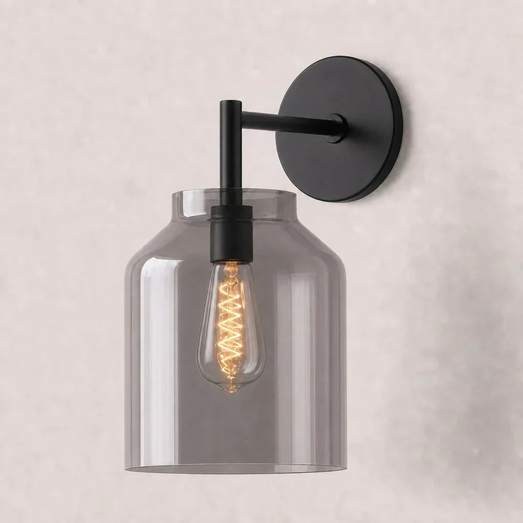 Lampă de perete metalică, cu finisaj mat minimalist, în stil scandinav, lumină ambientală pentru dormitor, hol sau living - Lamylie