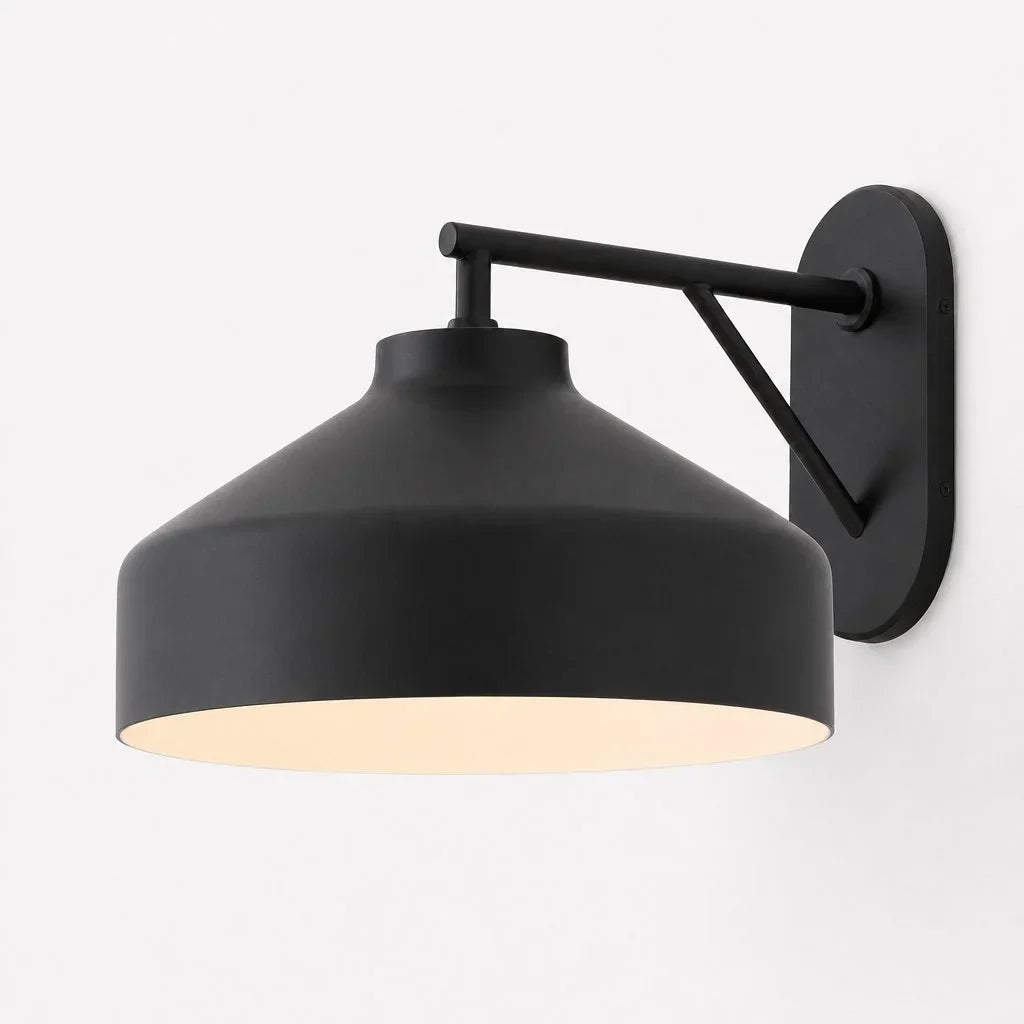 Lampă de perete metalică, cu finisaj mat minimalist, în stil scandinav, lumină ambientală pentru dormitor, hol sau living - Lamylie
