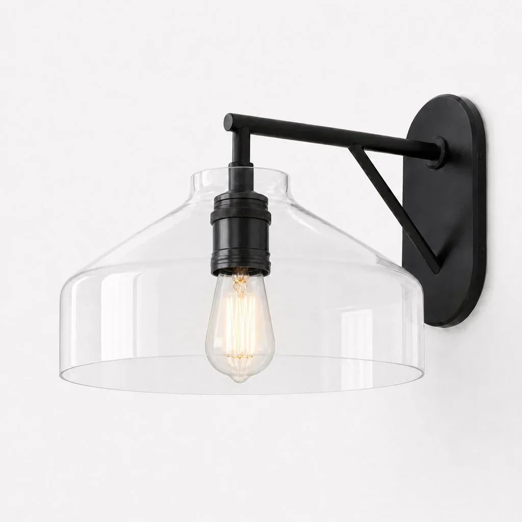 Industrielle Außen-Wandlampe Metall IP44 Spritzwassergeschützt Moderne Fassadenbeleuchtung Schwarz Bronze Kupfer 19 cm 41 cm - Lamylie