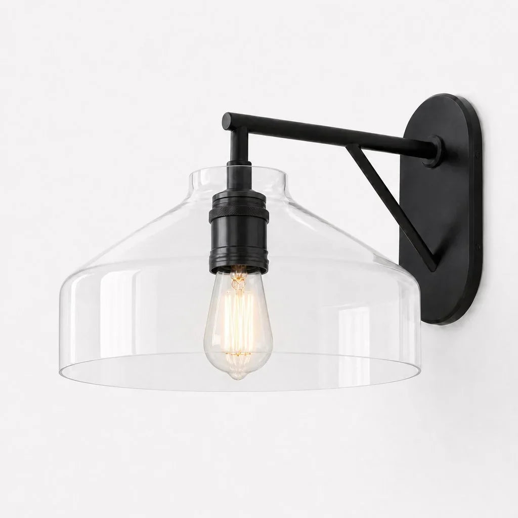 Lampă de perete metalică, cu finisaj mat minimalist, în stil scandinav, lumină ambientală pentru dormitor, hol sau living - Lamylie