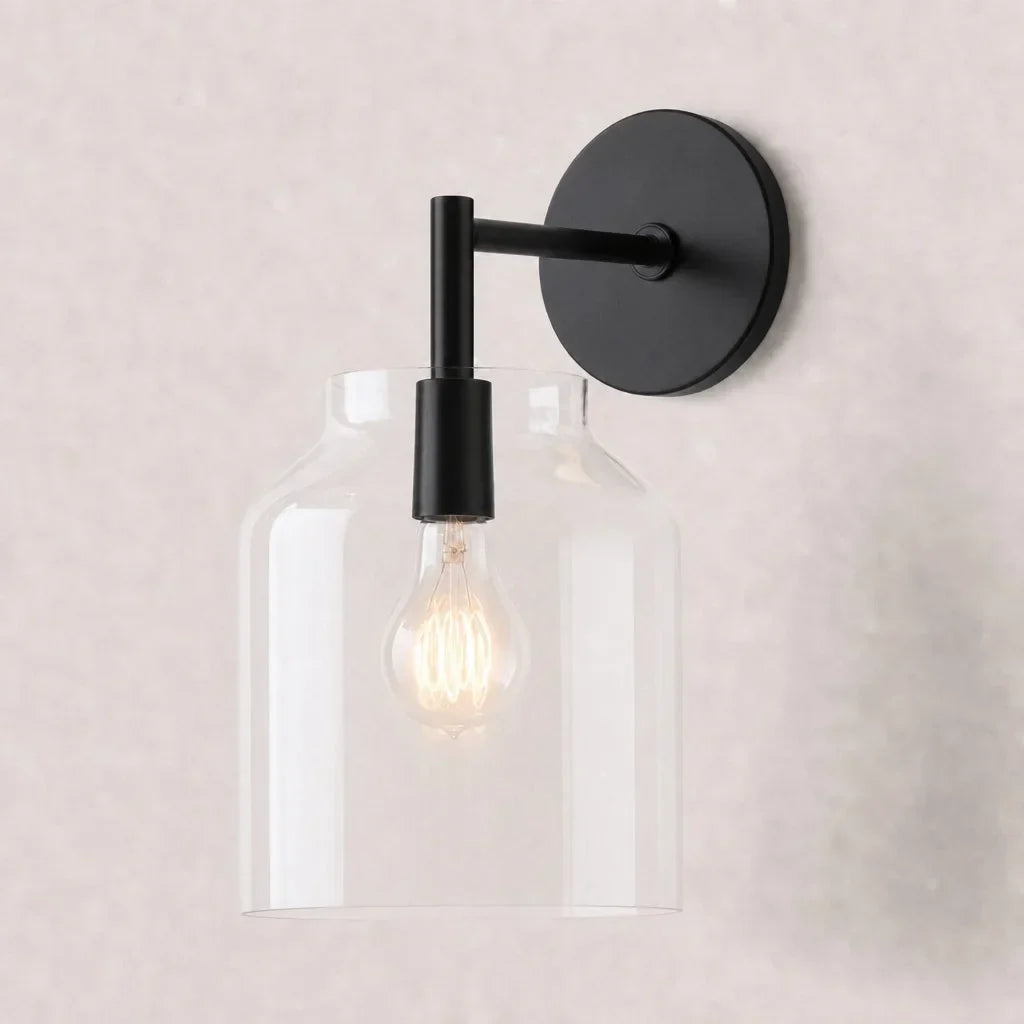 Lampă de perete metalică, cu finisaj mat minimalist, în stil scandinav, lumină ambientală pentru dormitor, hol sau living - Lamylie