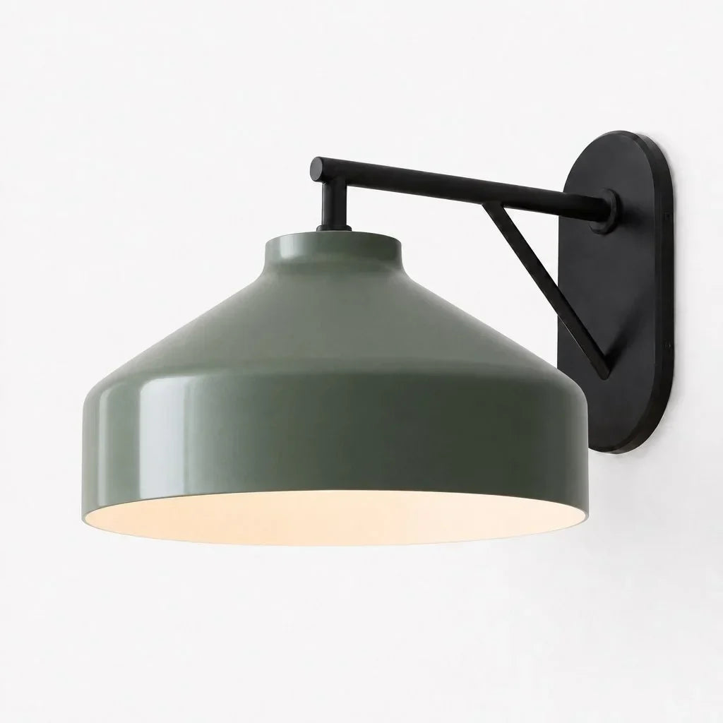 Lampă de perete metalică, cu finisaj mat minimalist, în stil scandinav, lumină ambientală pentru dormitor, hol sau living - Lamylie