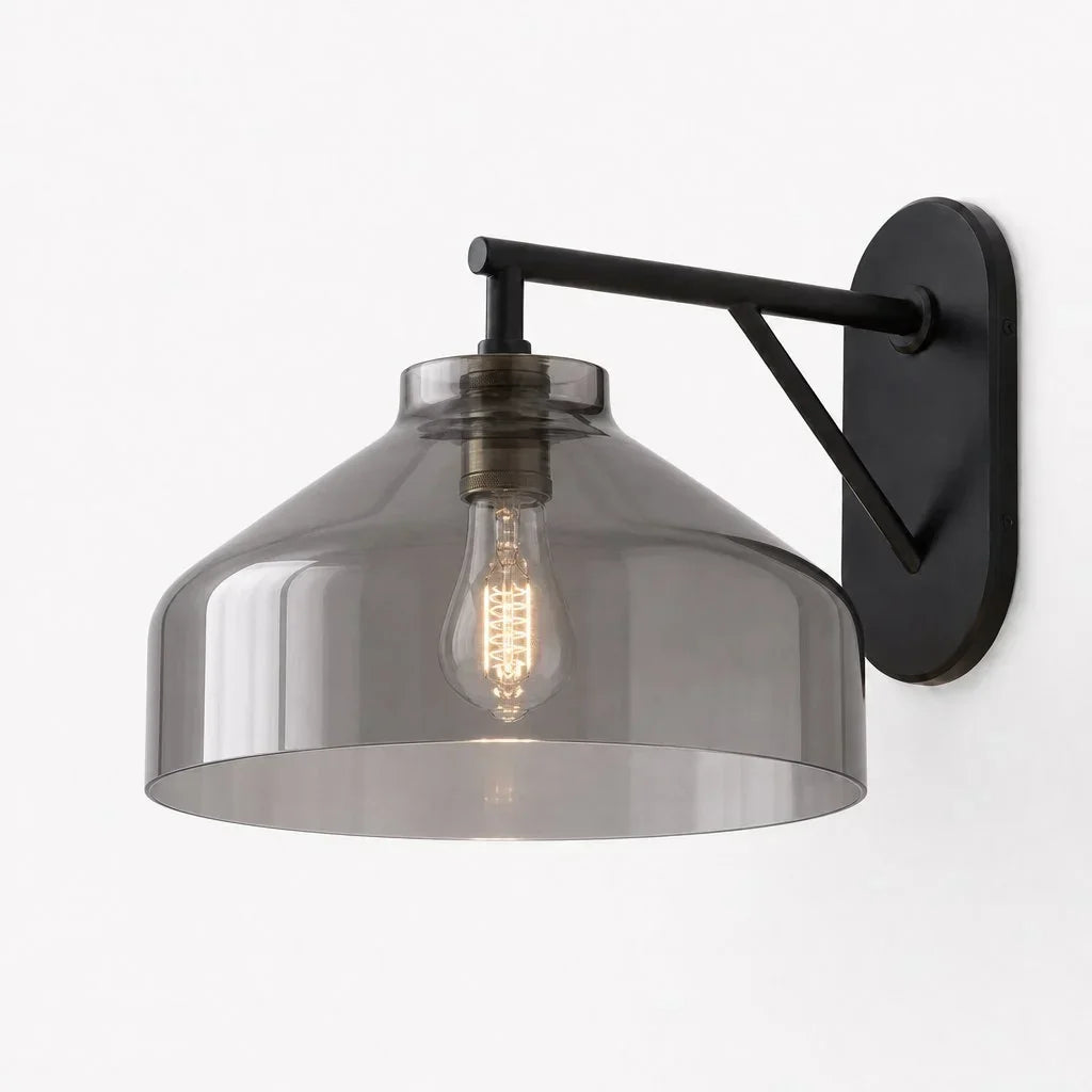 Lampă de perete metalică, cu finisaj mat minimalist, în stil scandinav, lumină ambientală pentru dormitor, hol sau living - Lamylie