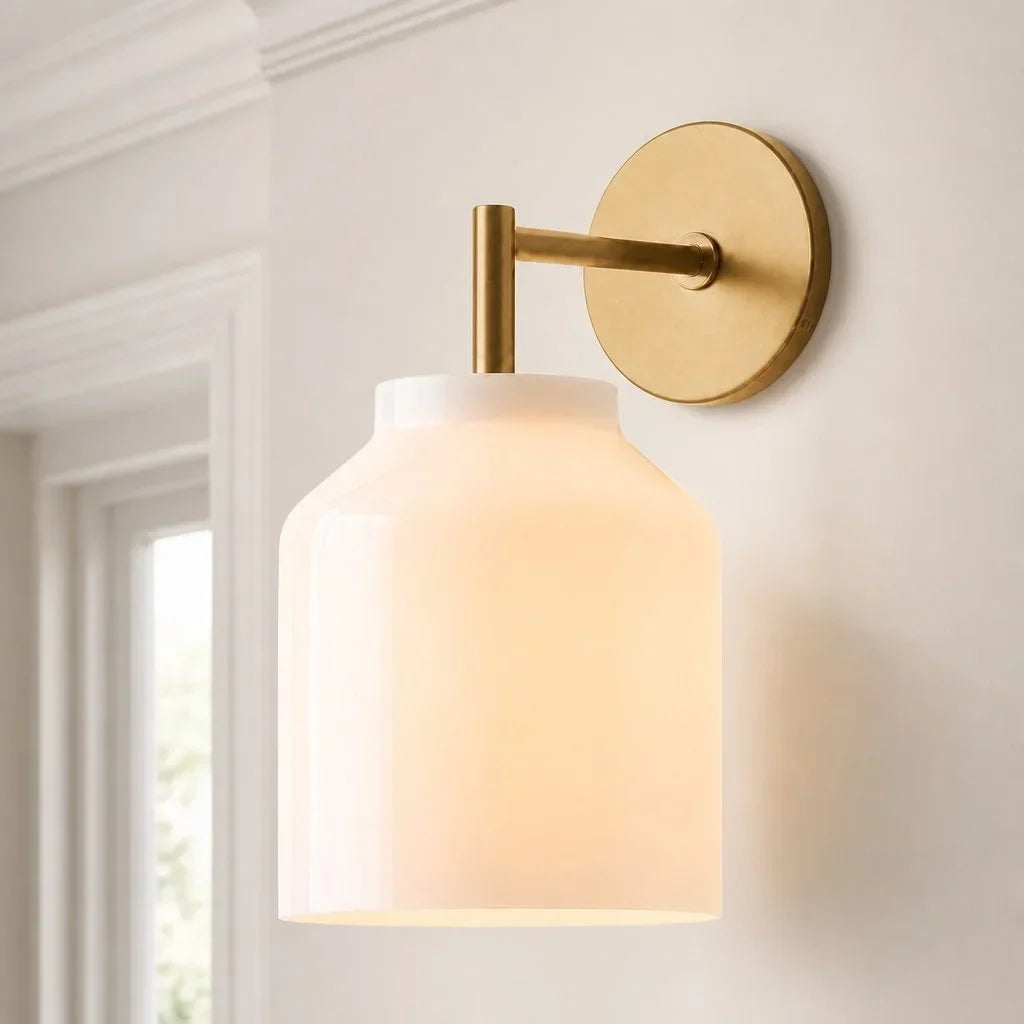 Lampă de perete metalică, cu finisaj mat minimalist, în stil scandinav, lumină ambientală pentru dormitor, hol sau living - Lamylie