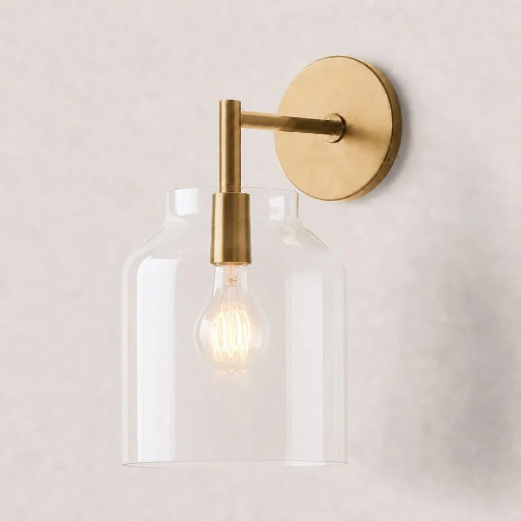 Lampă de perete metalică, cu finisaj mat minimalist, în stil scandinav, lumină ambientală pentru dormitor, hol sau living - Lamylie