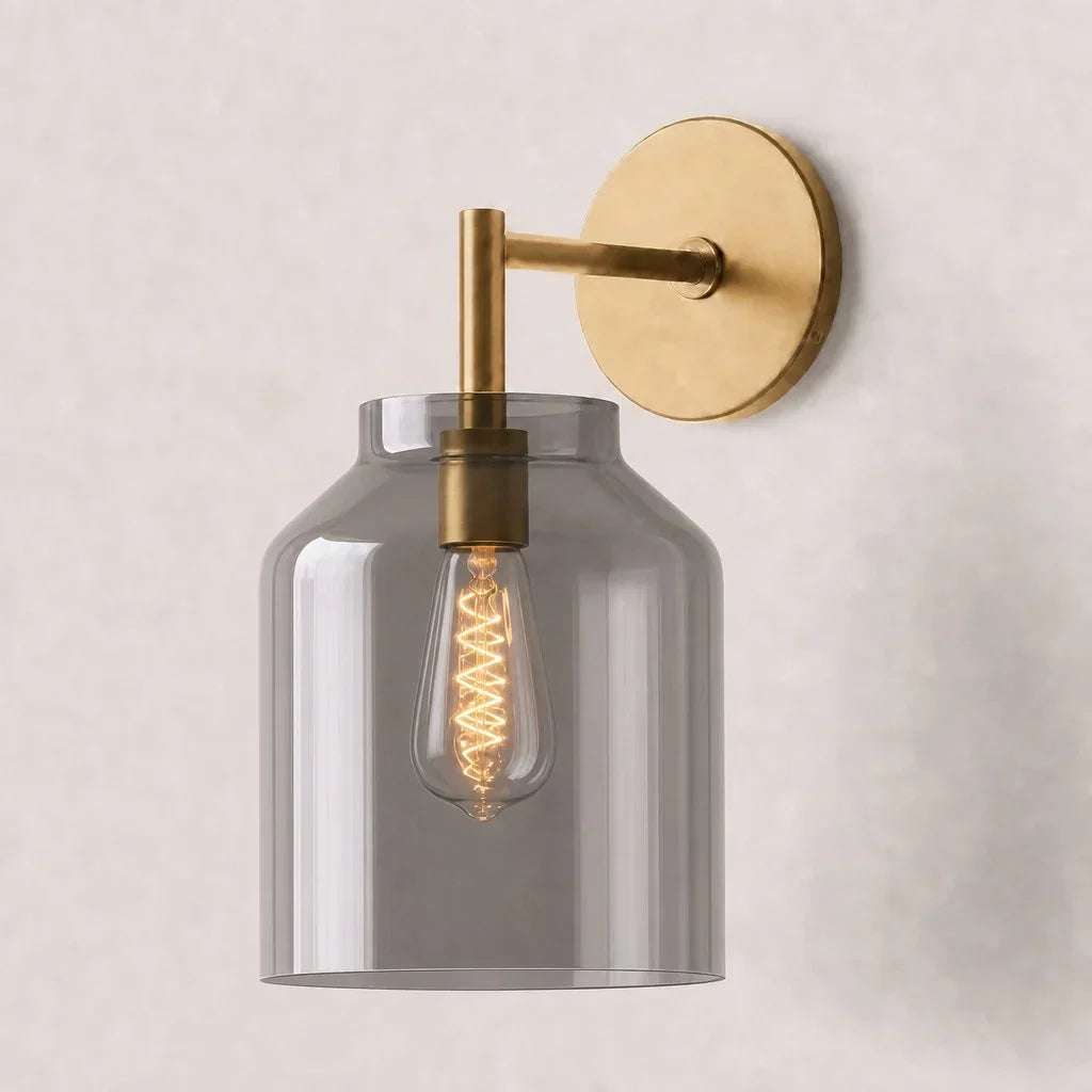 Lampă de perete metalică, cu finisaj mat minimalist, în stil scandinav, lumină ambientală pentru dormitor, hol sau living - Lamylie