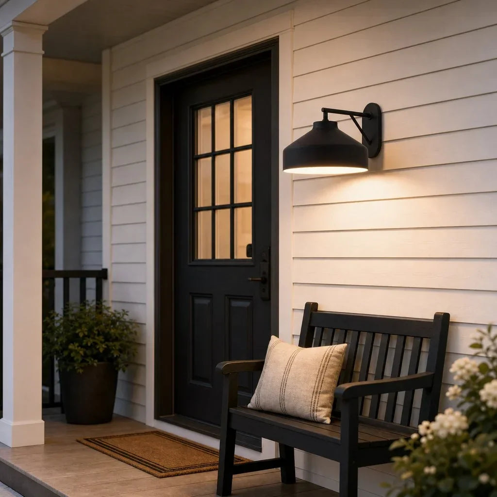 Lampă de perete metalică, cu finisaj mat minimalist, în stil scandinav, lumină ambientală pentru dormitor, hol sau living - Lamylie