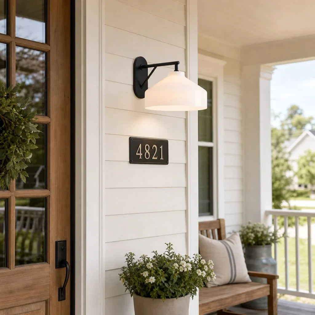 Lampă de perete metalică, cu finisaj mat minimalist, în stil scandinav, lumină ambientală pentru dormitor, hol sau living - Lamylie