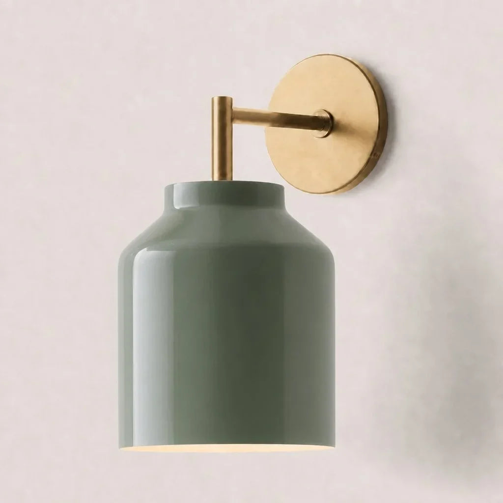 Lampă de perete metalică, cu finisaj mat minimalist, în stil scandinav, lumină ambientală pentru dormitor, hol sau living - Lamylie