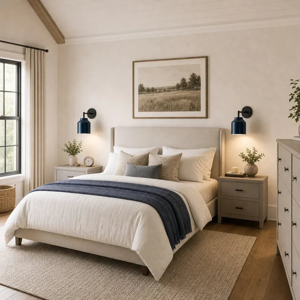 Lampă de perete metalică, cu finisaj mat minimalist, în stil scandinav, lumină ambientală pentru dormitor, hol sau living - Lamylie