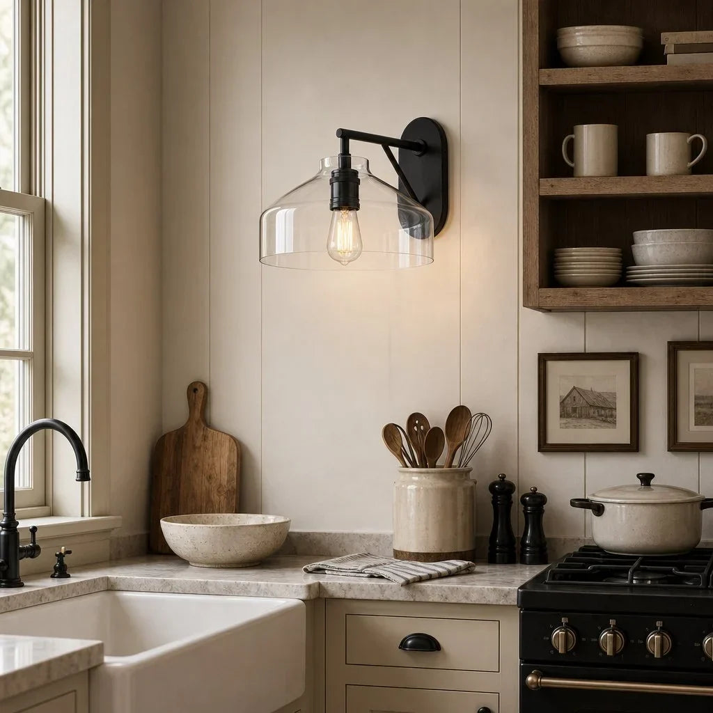 Lampă de perete metalică, cu finisaj mat minimalist, în stil scandinav, lumină ambientală pentru dormitor, hol sau living - Lamylie