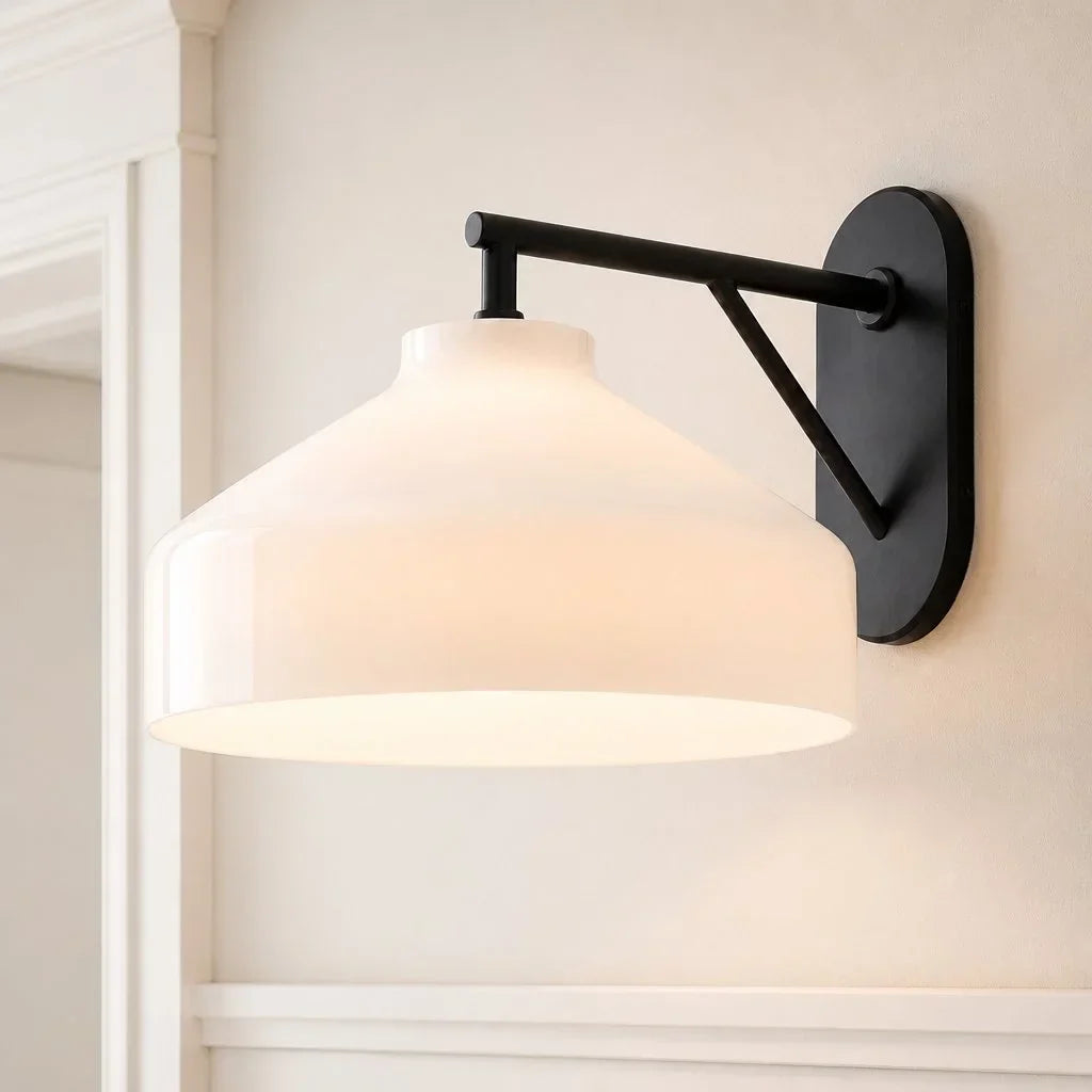 Lampă de perete metalică, cu finisaj mat minimalist, în stil scandinav, lumină ambientală pentru dormitor, hol sau living - Lamylie
