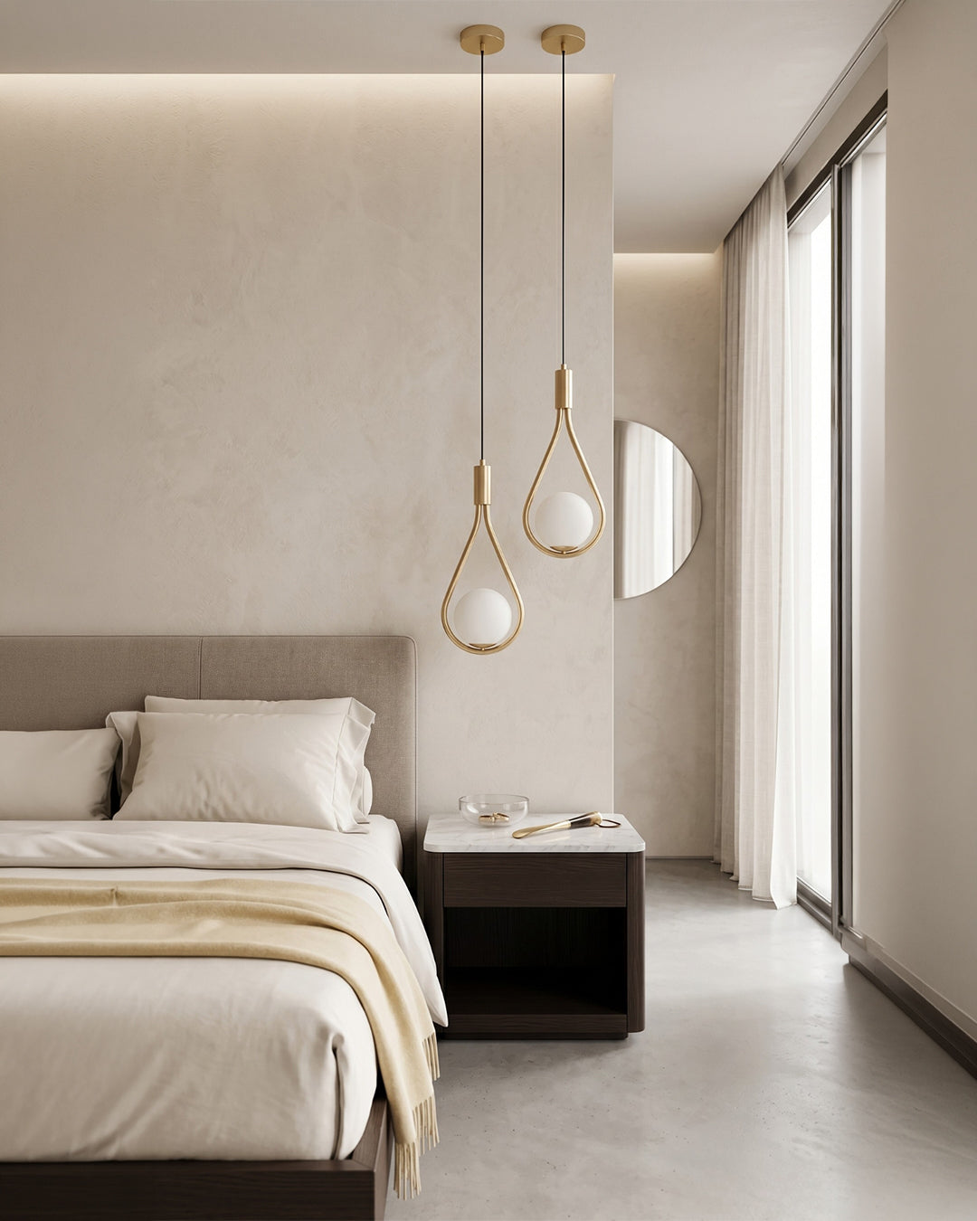 Nordic Drop Pendant Lamp Minimalist Drop-Shaped Glass Modern Lighting for Dining Room & Kitchen Island - Lamylie