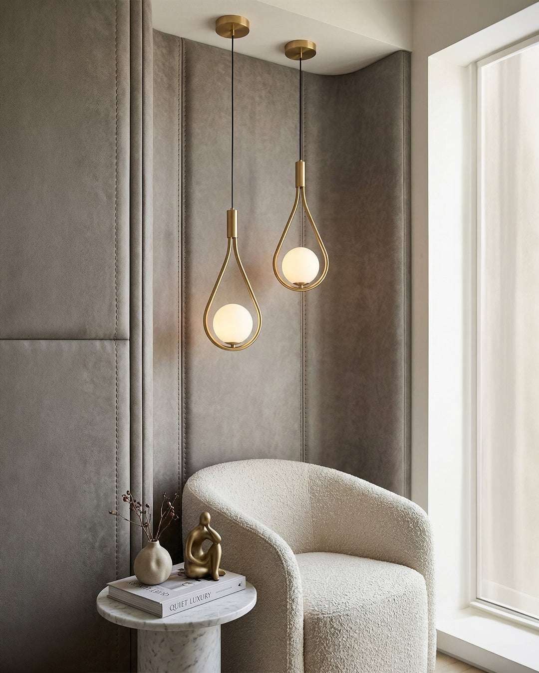 Nordic Drop Pendant Lamp Minimalist Drop-Shaped Glass Modern Lighting for Dining Room & Kitchen Island - Lamylie