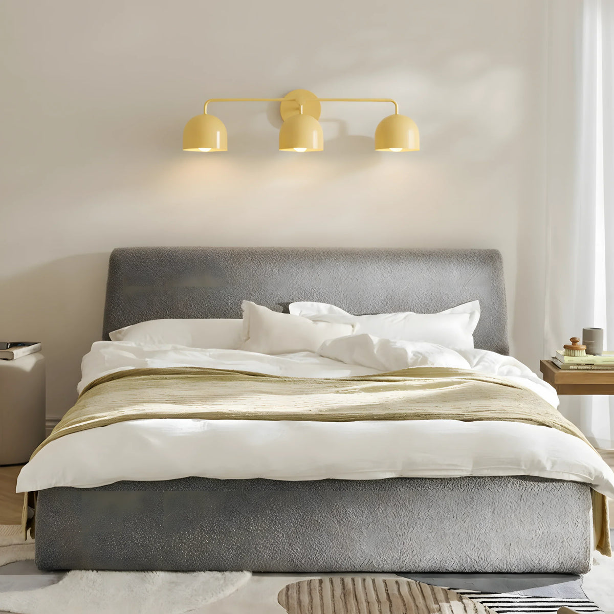 Nástěnné svítidlo s kopulovitými stínidly, moderní skandinávský styl, černý kov a mosaz, 2–3 světelné body, ambientní osvětlení do koupelny, chodby a ložnice – Lamylie