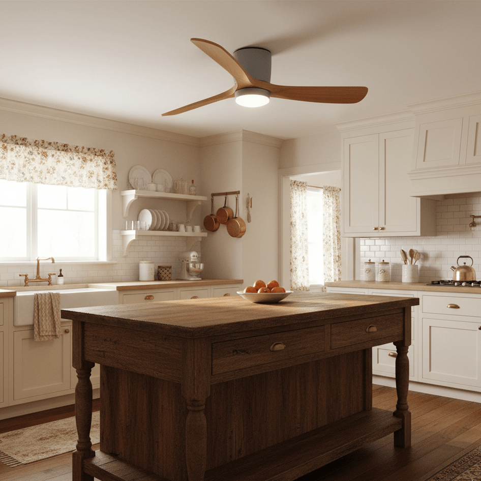 Ventilateur de plafond avec éclairage, design scandinave en bois, 106/122/132 cm, à intensité variable avec télécommande, ventilateur de plafond avec lampe LED, pales en bois, salon, chambre, salle à manger – Lamylie