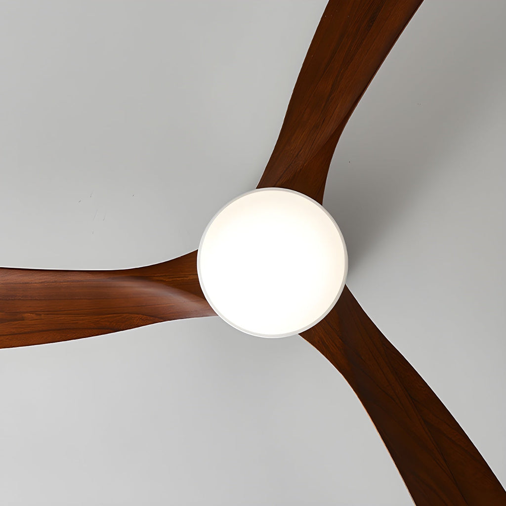Ventilateur de plafond avec éclairage, design scandinave en bois, 106/122/132 cm, à intensité variable avec télécommande, ventilateur de plafond avec lampe LED, pales en bois, salon, chambre, salle à manger – Lamylie