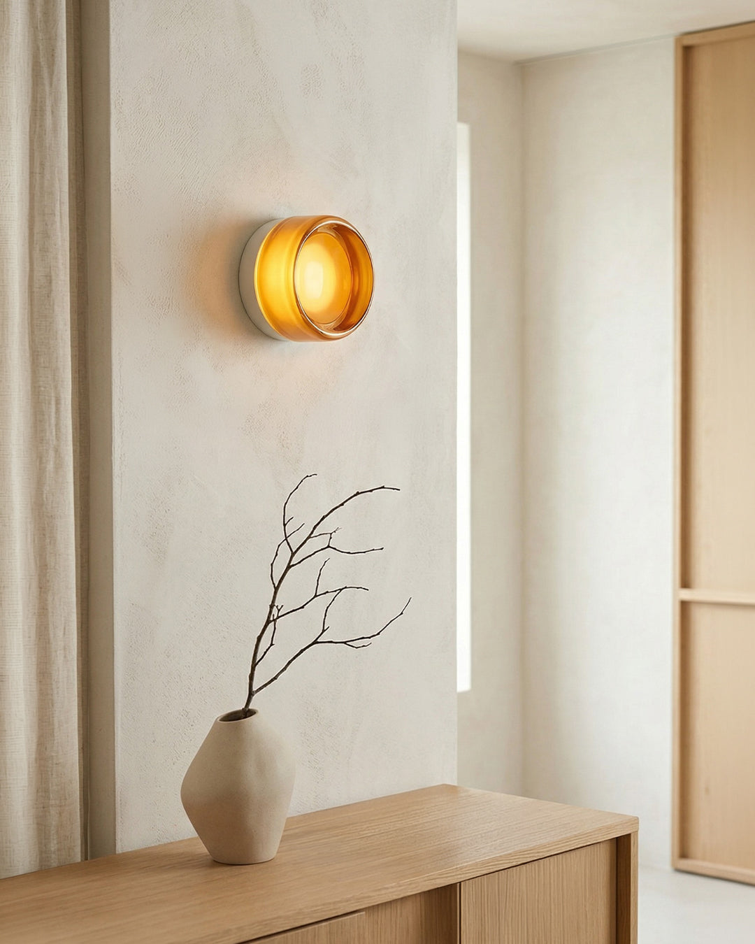 Minimalist LED Wall Lamp Round Aluminum Acrylic Diffuse Light Warm White Modern Design Compact Bedroom Hallway Accent Lighting - Lamylie