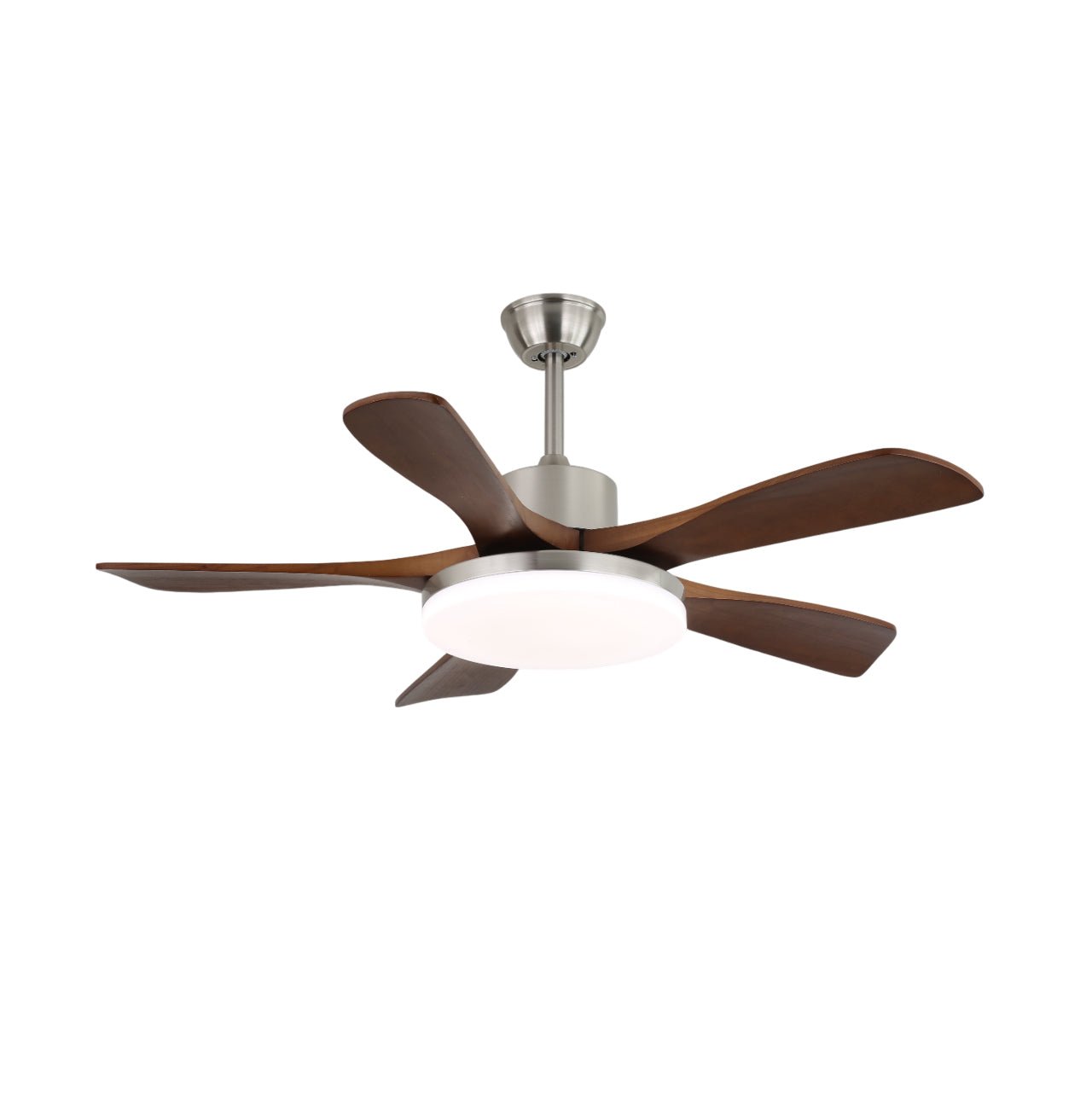 Wentylator sufitowy z oświetleniem, drewniane łopatki, metalowa rama, 106/132 cm, skandynawski design, 6 prędkości, pilot zdalnego sterowania - Lamylie
