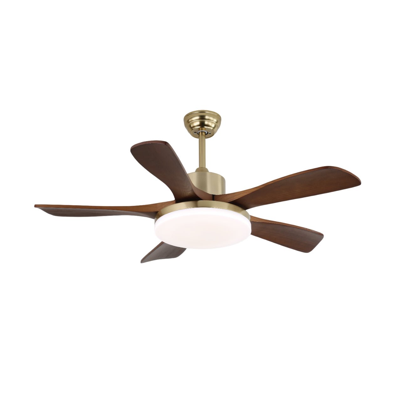 Wentylator sufitowy z oświetleniem, drewniane łopatki, metalowa rama, 106/132 cm, skandynawski design, 6 prędkości, pilot zdalnego sterowania - Lamylie