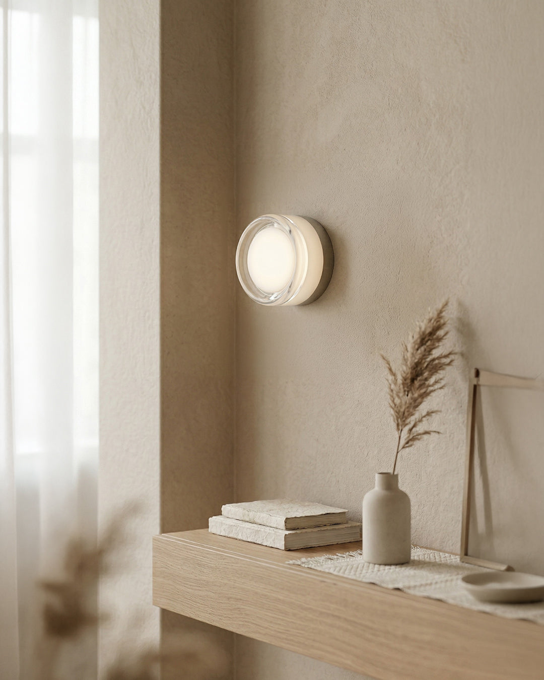 Minimalist LED Wall Lamp Round Aluminum Acrylic Diffuse Light Warm White Modern Design Compact Bedroom Hallway Accent Lighting - Lamylie