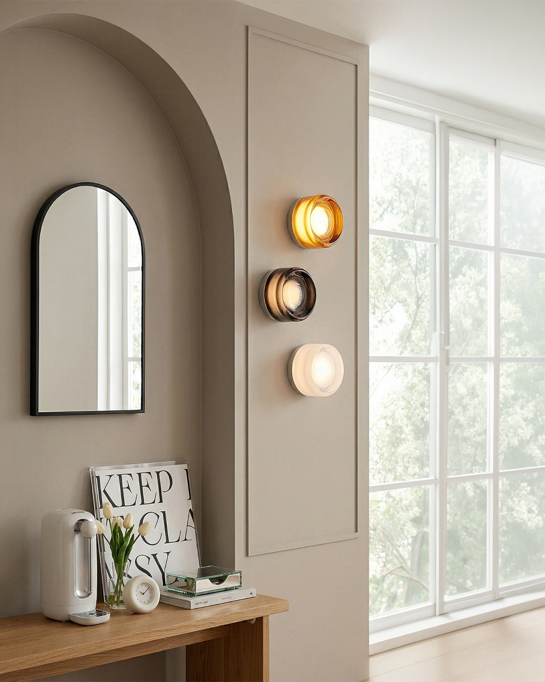 Minimalist LED Wall Lamp Round Aluminum Acrylic Diffuse Light Warm White Modern Design Compact Bedroom Hallway Accent Lighting - Lamylie