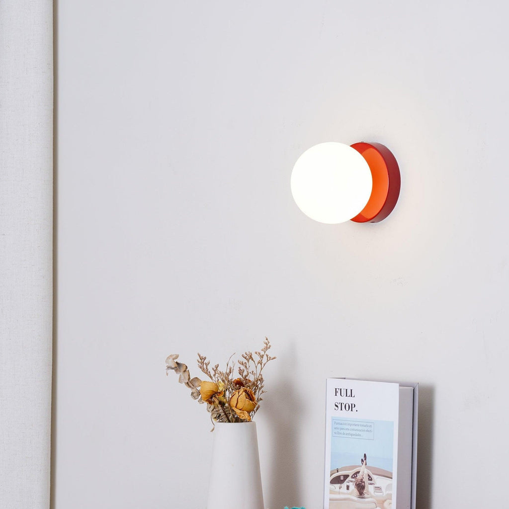 Nuvol Wandleuchte — Metall-Wandspot mit Glasglobus ø12cm — Kompakte Wandbeleuchtung in 5 Farben - Lamylie
