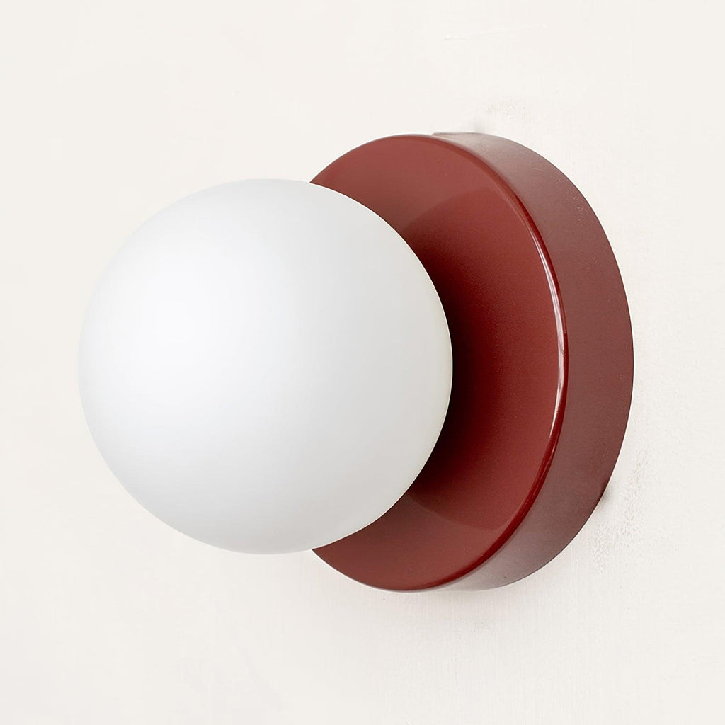 Nuvol Wandleuchte — Metall-Wandspot mit Glasglobus ø12cm — Kompakte Wandbeleuchtung in 5 Farben - Lamylie