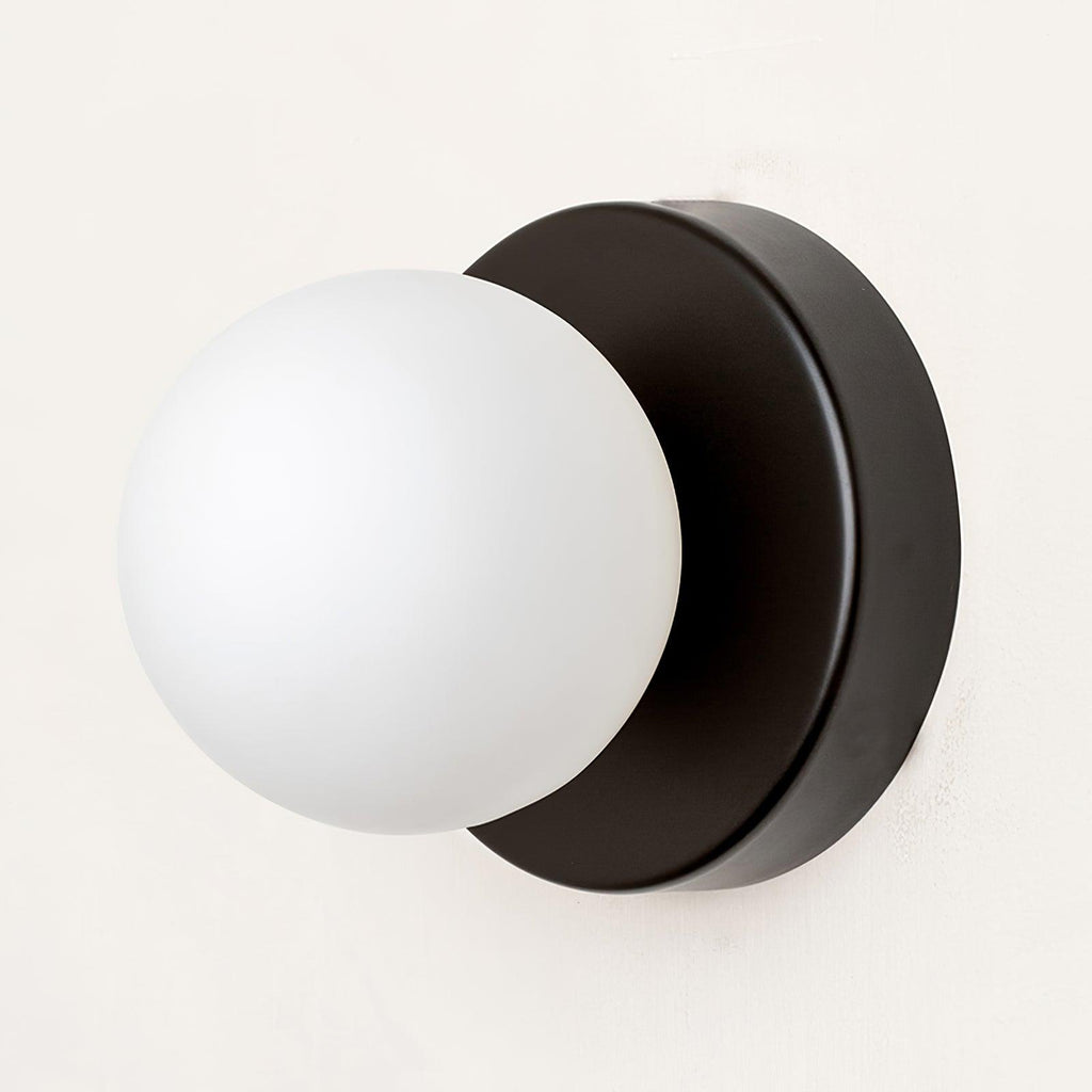 Nuvol Wandleuchte — Metall-Wandspot mit Glasglobus ø12cm — Kompakte Wandbeleuchtung in 5 Farben - Lamylie