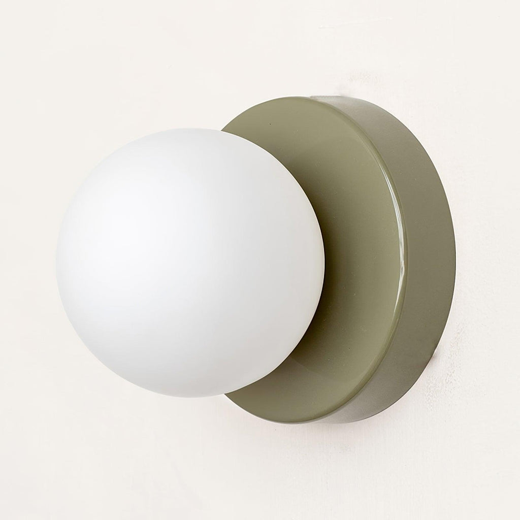Nuvol Wandleuchte — Metall-Wandspot mit Glasglobus ø12cm — Kompakte Wandbeleuchtung in 5 Farben - Lamylie