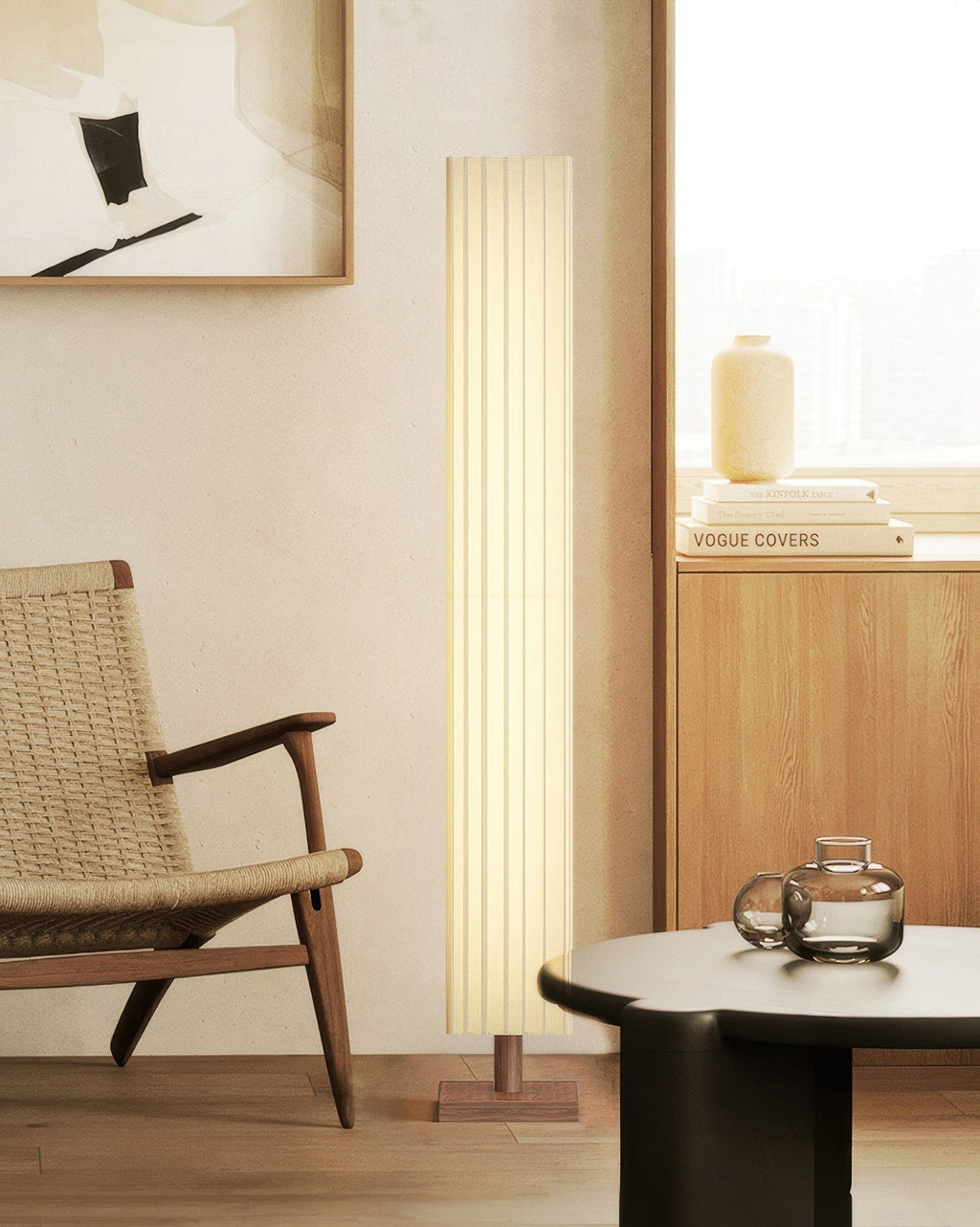 Sylara gulvlampe — orientalsk minimalistisk design i wabi-sabi-stil