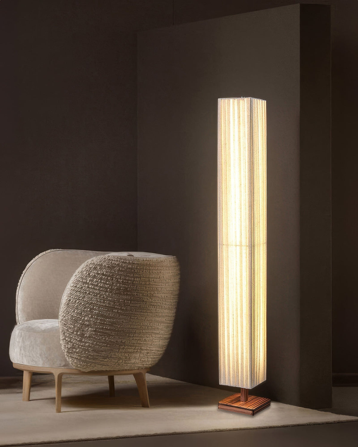 Sylara gulvlampe — orientalsk minimalistisk design i wabi-sabi-stil