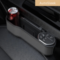 Multifunktionaler Auto-Organizer mit Getränkehalter und zwei USB-Ladeanschlüssen | Platzsparendes Aufbewahrungssystem für den Bereich zwischen den Autositzen – Lamylie