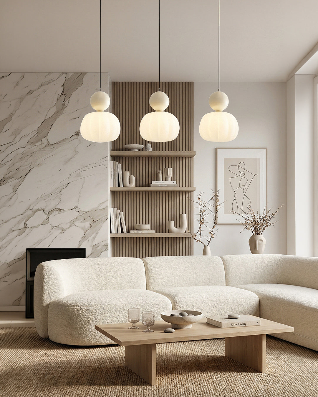 Geometric Pendant Lamp Bauhaus Design Metal Glass E27 | 1 or 3 Light Points Dimmable Ambient Lighting - Lamylie