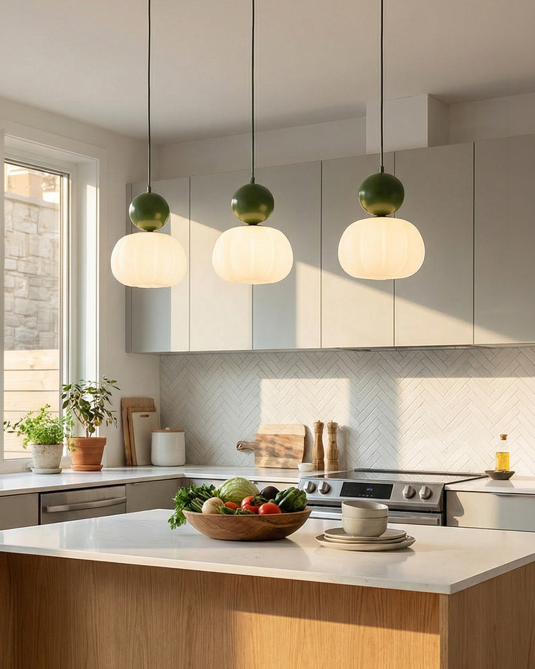 Geometric Pendant Lamp Bauhaus Design Metal Glass E27 | 1 or 3 Light Points Dimmable Ambient Lighting - Lamylie