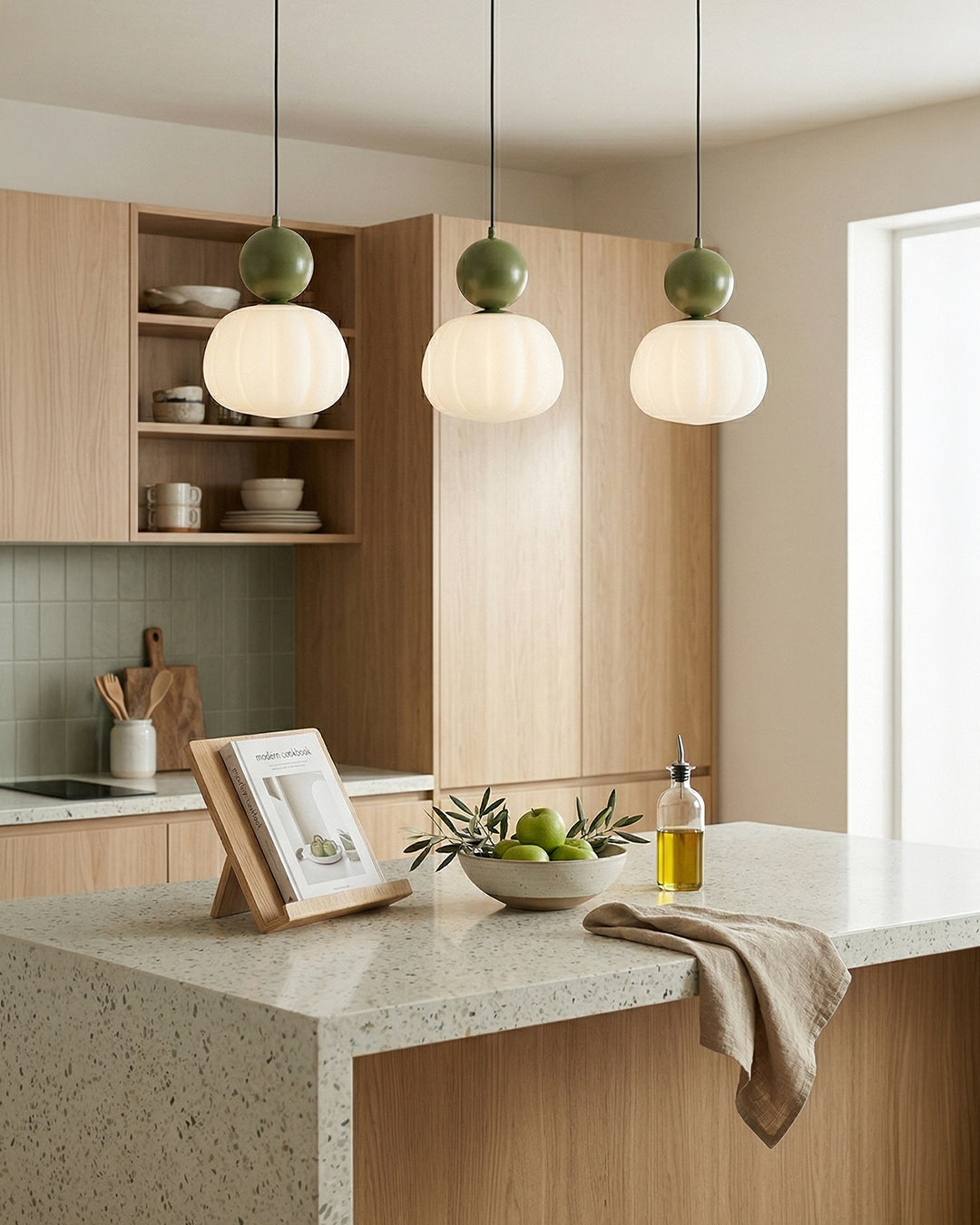 Geometric Pendant Lamp Bauhaus Design Metal Glass E27 | 1 or 3 Light Points Dimmable Ambient Lighting - Lamylie