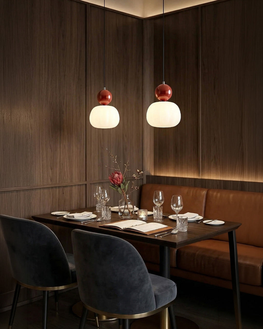Geometric Pendant Lamp Bauhaus Design Metal Glass E27 | 1 or 3 Light Points Dimmable Ambient Lighting - Lamylie
