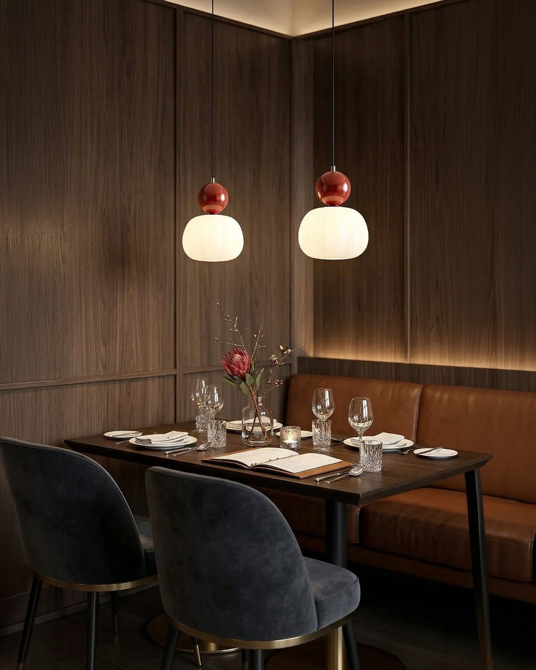 Geometric Pendant Lamp Bauhaus Design Metal Glass E27 | 1 or 3 Light Points Dimmable Ambient Lighting - Lamylie