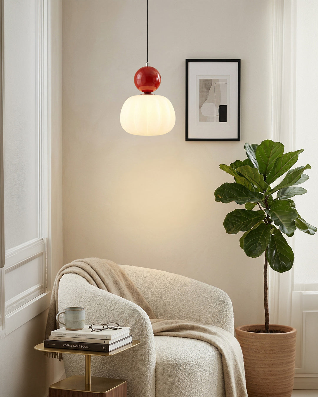 Geometric Pendant Lamp Bauhaus Design Metal Glass E27 | 1 or 3 Light Points Dimmable Ambient Lighting - Lamylie